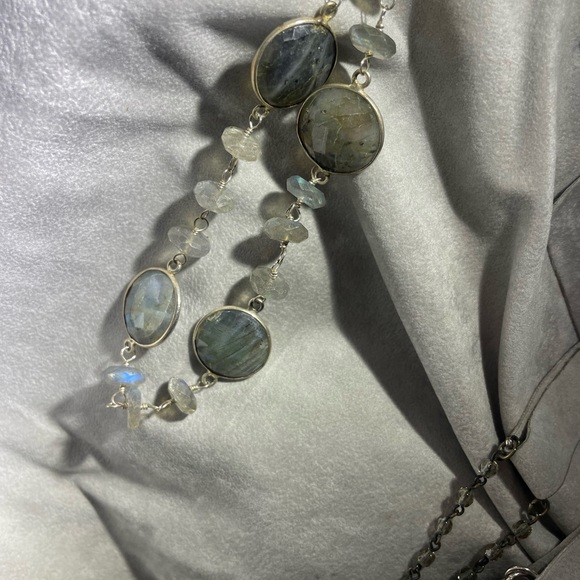 Handmade Labradorite necklace wire wrapped with sterling silver. $400 Retail - Picture 12 of 13